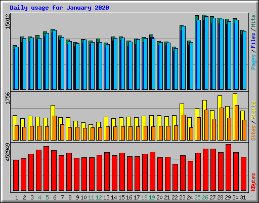 Daily usage for January 2020