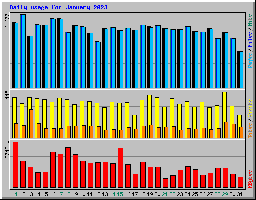 Daily usage for January 2023