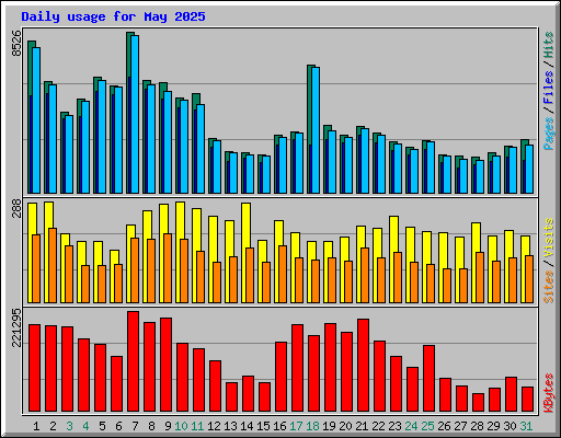 Daily usage for May 2025