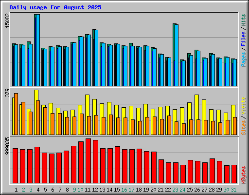 Daily usage for August 2025