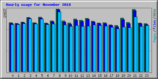 Hourly usage for November 2018