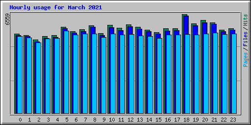 Hourly usage for March 2021