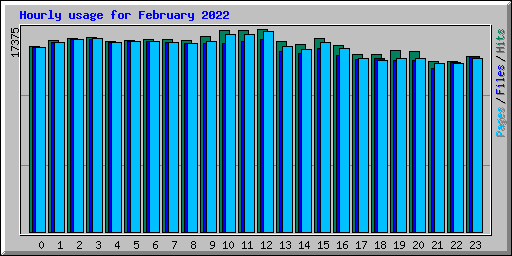 Hourly usage for February 2022