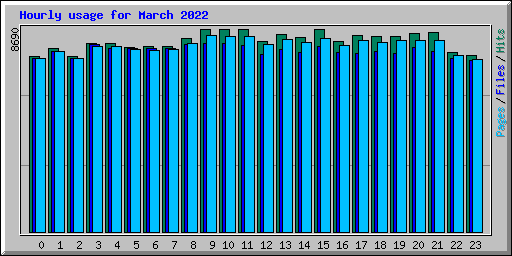 Hourly usage for March 2022