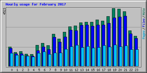 Hourly usage for February 2017