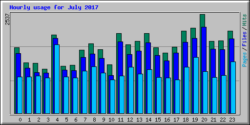 Hourly usage for July 2017