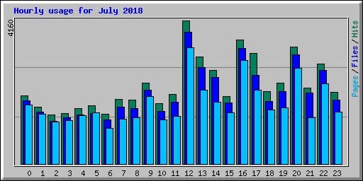 Hourly usage for July 2018