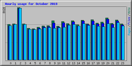 Hourly usage for October 2019