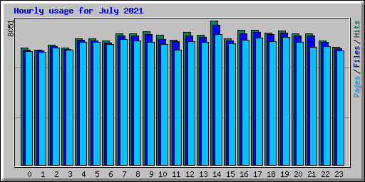 Hourly usage for July 2021