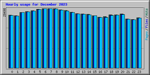 Hourly usage for December 2023