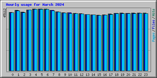 Hourly usage for March 2024